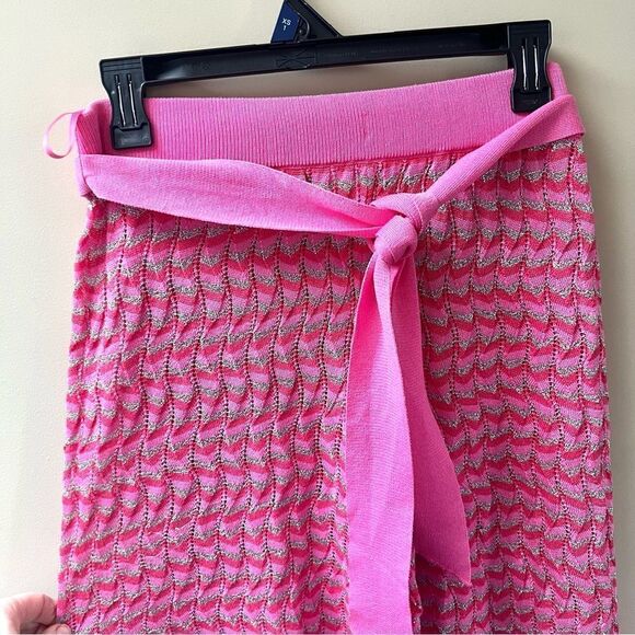 - Milly Cabana pink knit wide leg pants w/belt Size M - Picture 4 of 7